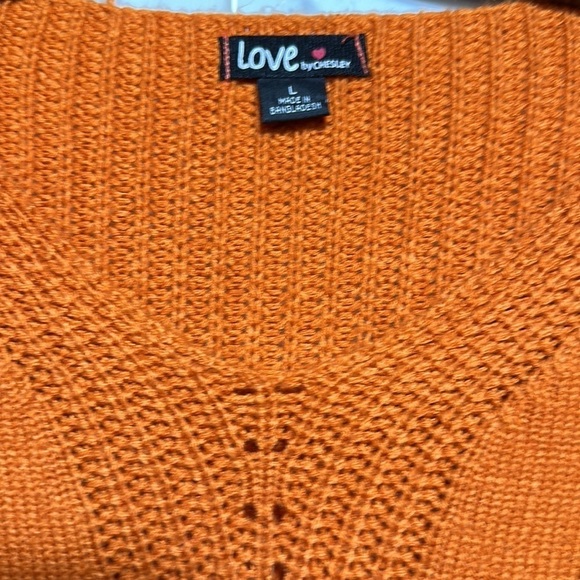 😊 Love by Chesley Sweaters Vneck Pointelle Cable size large - Picture 5 of 11